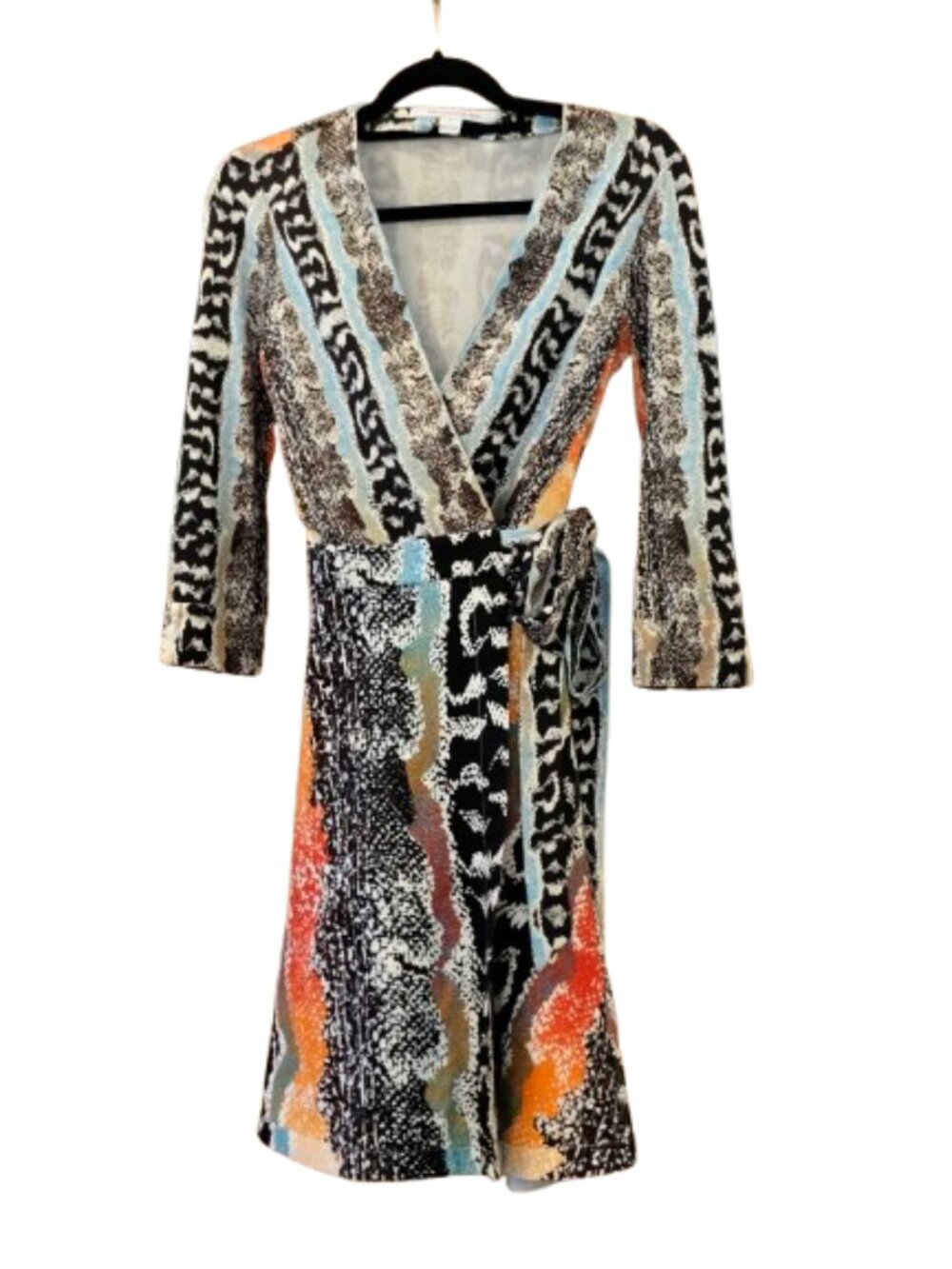 DIANE VON FURSTENBERG~Amelia Wrap Dress~PYTHON CAMO PRINT Size 4 LIKE NEW